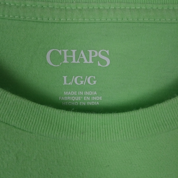 Chaps Green Fishing Cotton T-Shirt Size Large - Picture 3 of 6